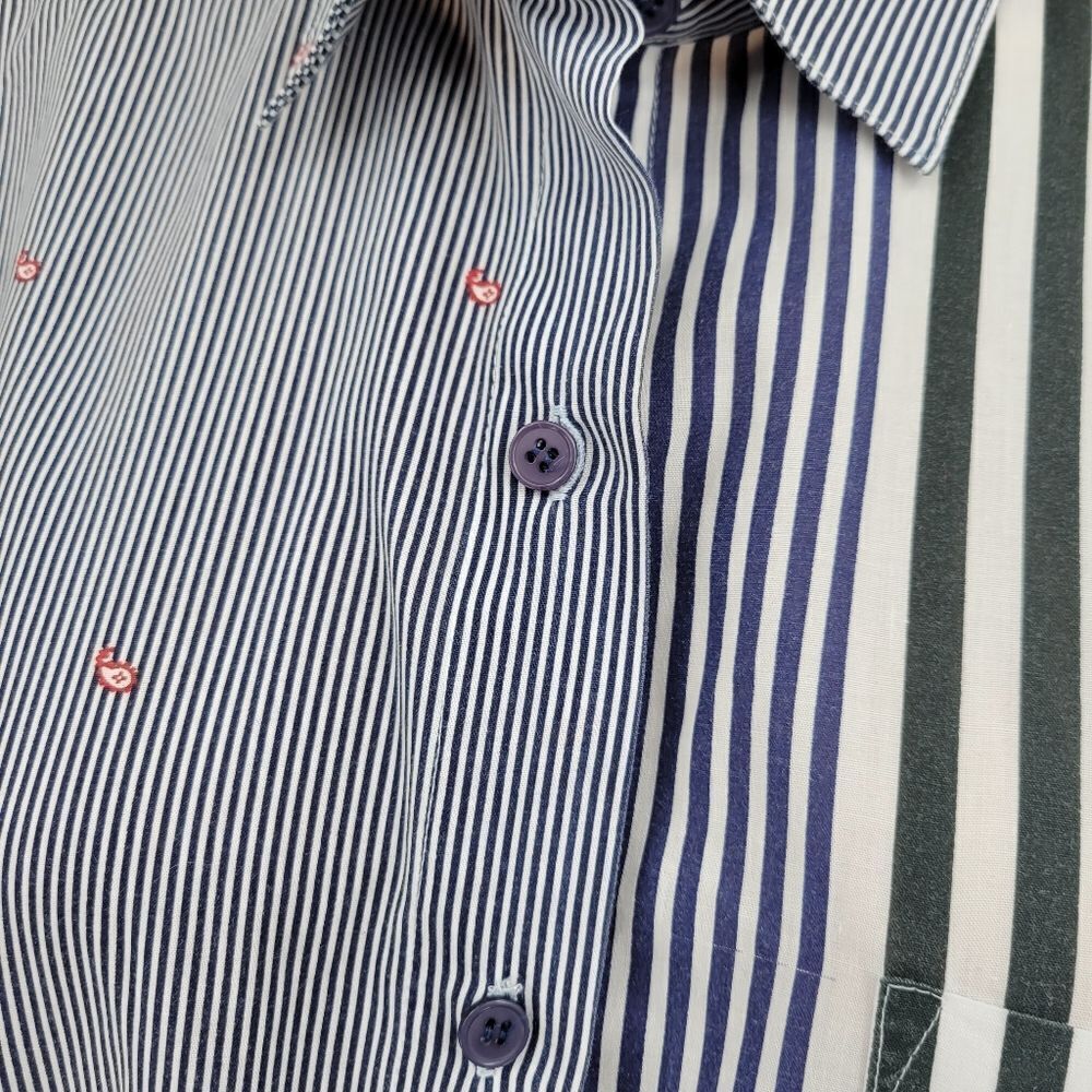 Pennylane Vintage Split Pattern Stripes Button Do… - image 3